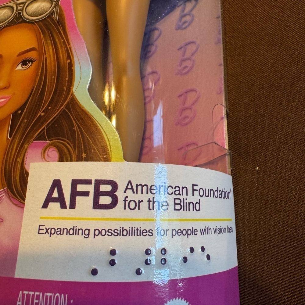 2024 Mattel AFB (American Foundation For The Blind) Barbie HRH17 NEW IN BOX - Picture 3 of 9